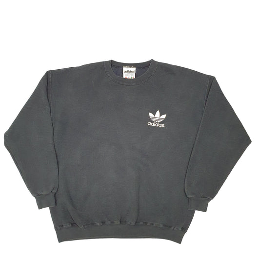 Mens Black Adidas Made In USA Vintage Crewneck Jumper