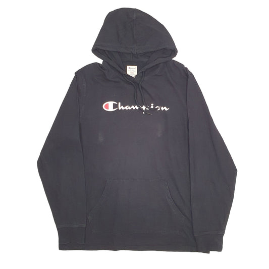Mens Black Champion Hoodie Jumper