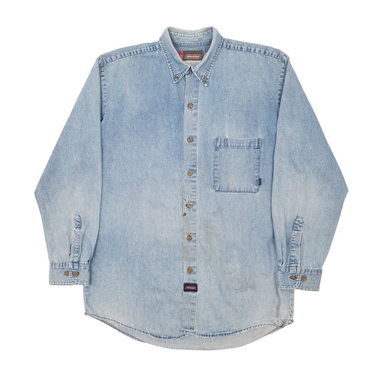 Mens Blue Dickies Denim Workwear Shacket Long Sleeve Shirt