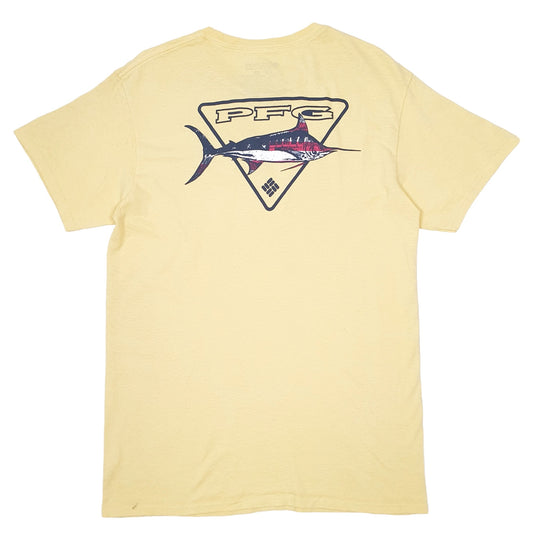 Mens Yellow Columbia Sportswear Performance Fishing Gear PFG Short Sleeve T Shirt