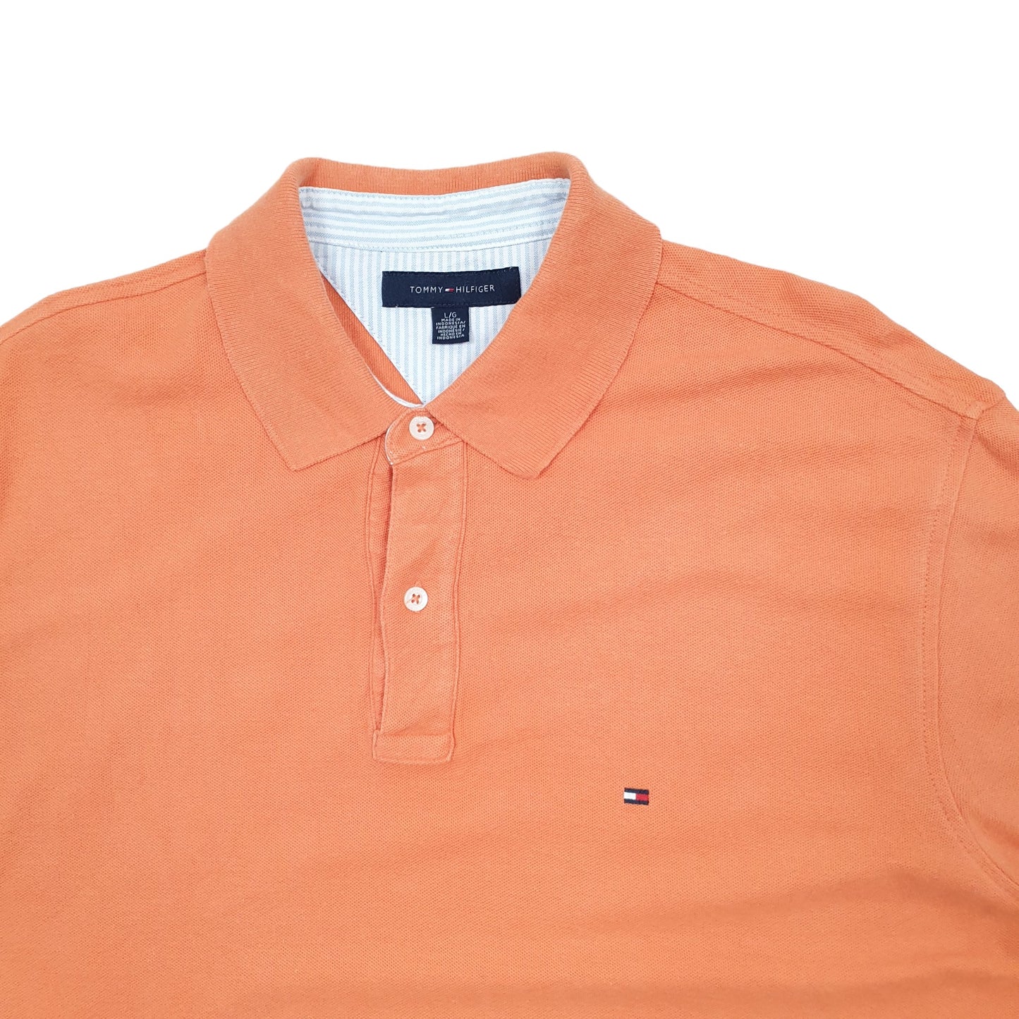 Mens Orange Tommy Hilfiger Short Sleeve Polo Shirt