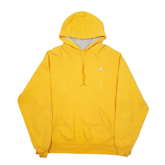 Mens Yellow Champion Hoodie Jumper