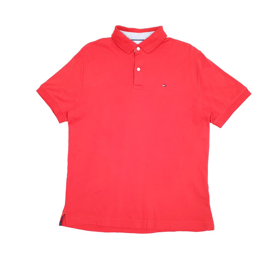 Mens Red Tommy Hilfiger Short Sleeve Polo Shirt