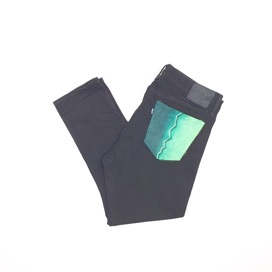 Levis Cigarette Slim Fit Selvedge Jeans W36 L26 Black