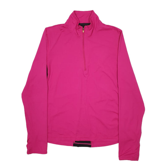 Womens Pink Champion DuoDry Active Running Sport Quarter Zip Jumper