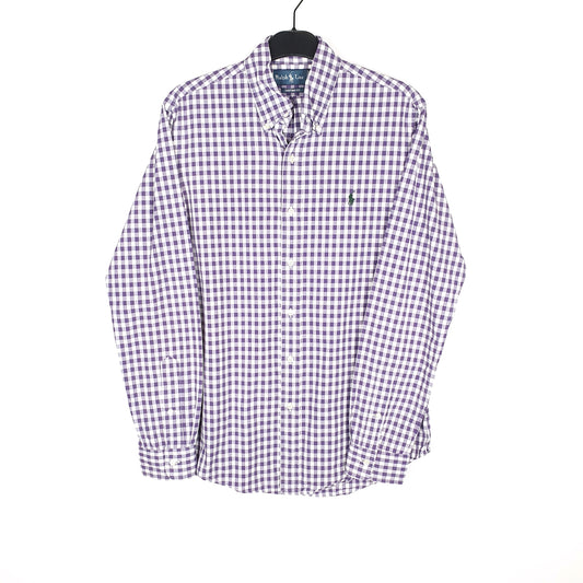 Polo Ralph Lauren Long Sleeve Custom Fit Gingham Shirt Purple