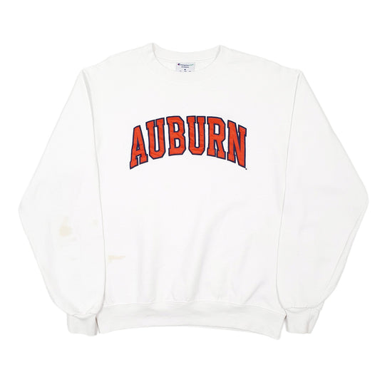 Mens White Champion USA College Auburn Crewneck Jumper