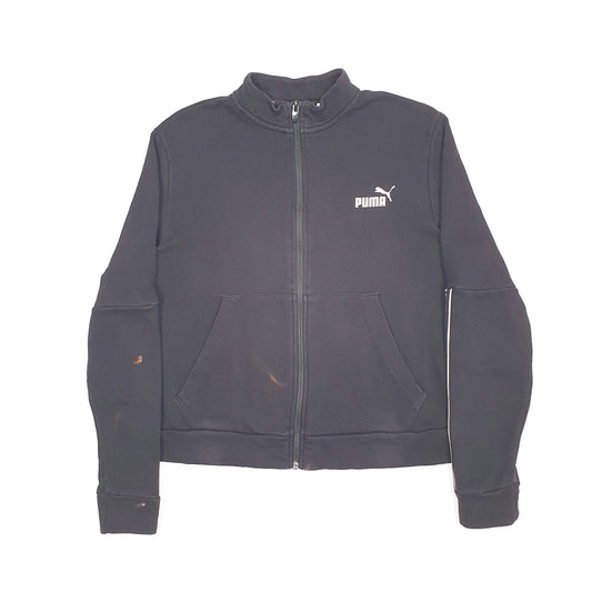 Womens Black Puma Full Zip Jumper