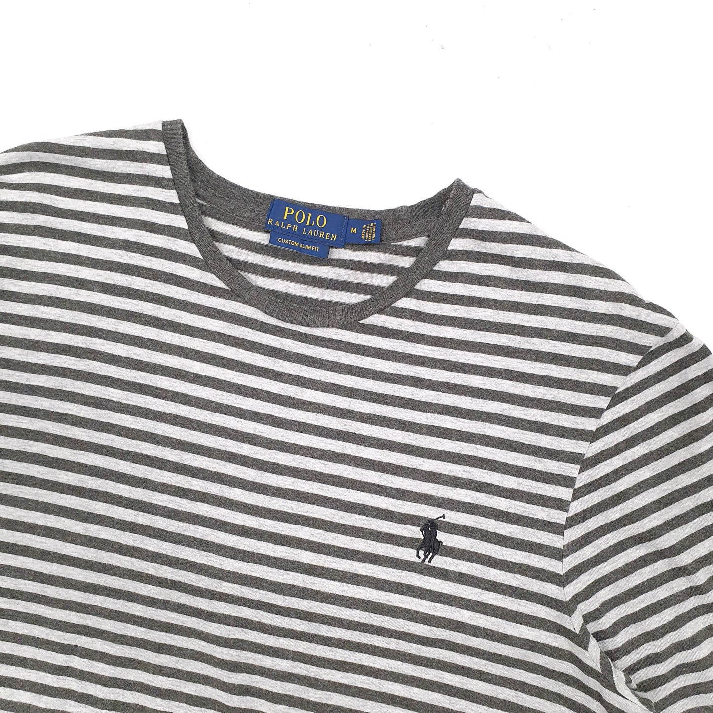 Mens Grey Ralph Lauren Striped Short Sleeve T Shirt