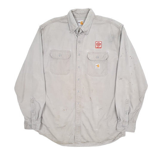 Mens Grey Carhartt FR Workwear Shacket Long Sleeve Shirt