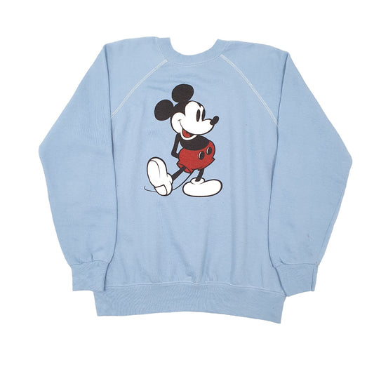 Mens Blue Disney Mickey Mouse Vintage 1990s Crewneck Jumper