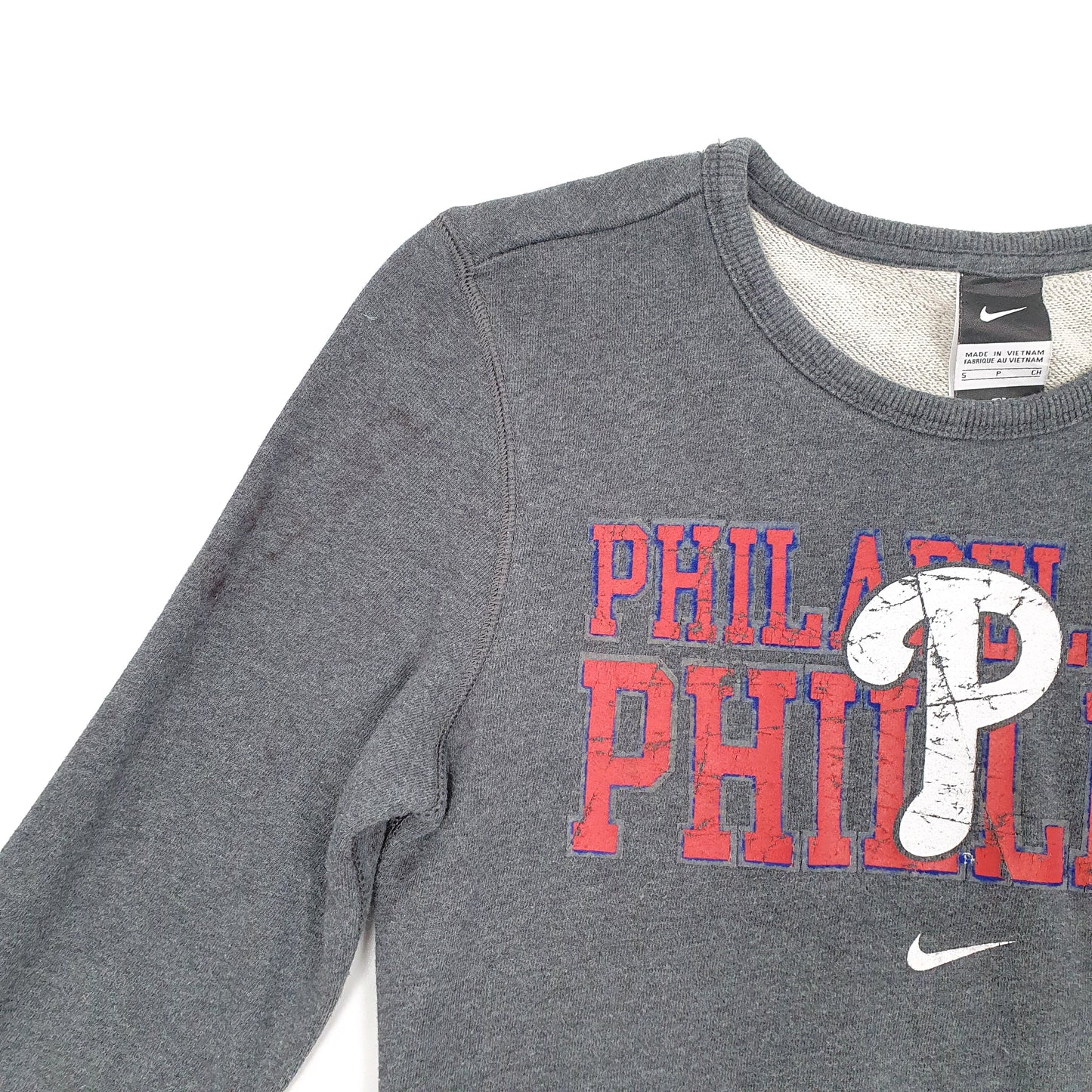 Womens Grey Nike MLB Baseball Philadelphia Phillies USA Crewneck Jumper