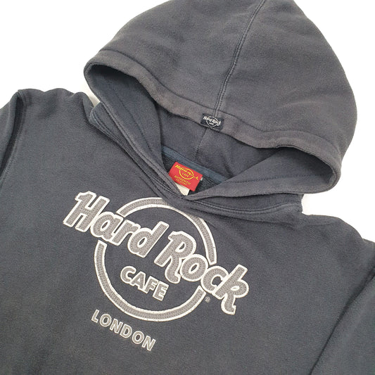 Hard Rock Cafe London Spellout Hoodie M Navy