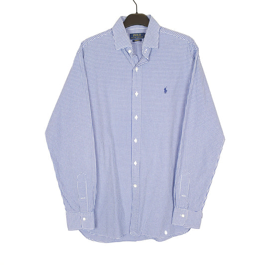 Polo Ralph Lauren Long Sleeve Custom Fit Gingham Shirt Blue