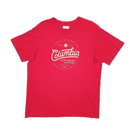 Mens Red Columbia Sportswear Short Sleeve T Shirt