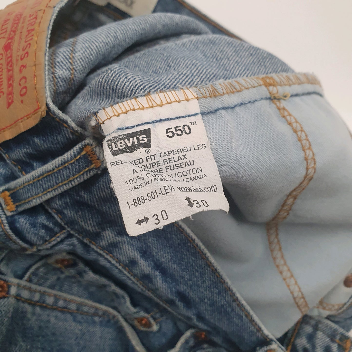 Levis 550 Relaxed Fit 1990's Jeans W30 L30 Blue