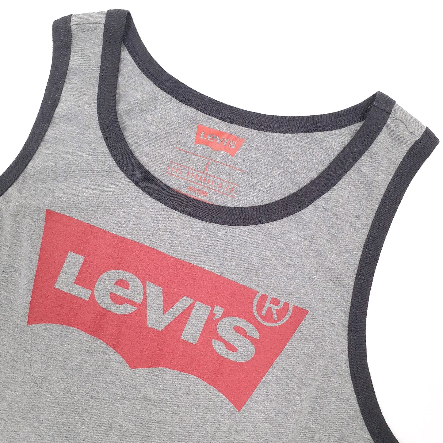 Levis Sleeveless Vest Short Sleeve T Shirt Grey
