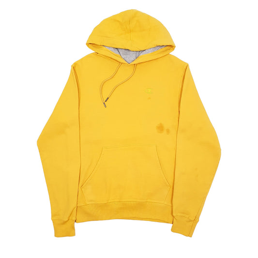 Mens Yellow Champion Hoodie Jumper