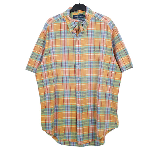 Mens Orange Ralph Lauren Short Sleeve Shirt