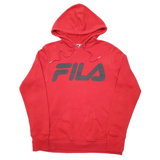 Mens Red Fila Hoodie Jumper