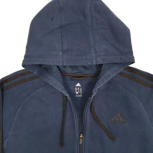 Mens Navy Adidas Hoodie Full Zip Jumper