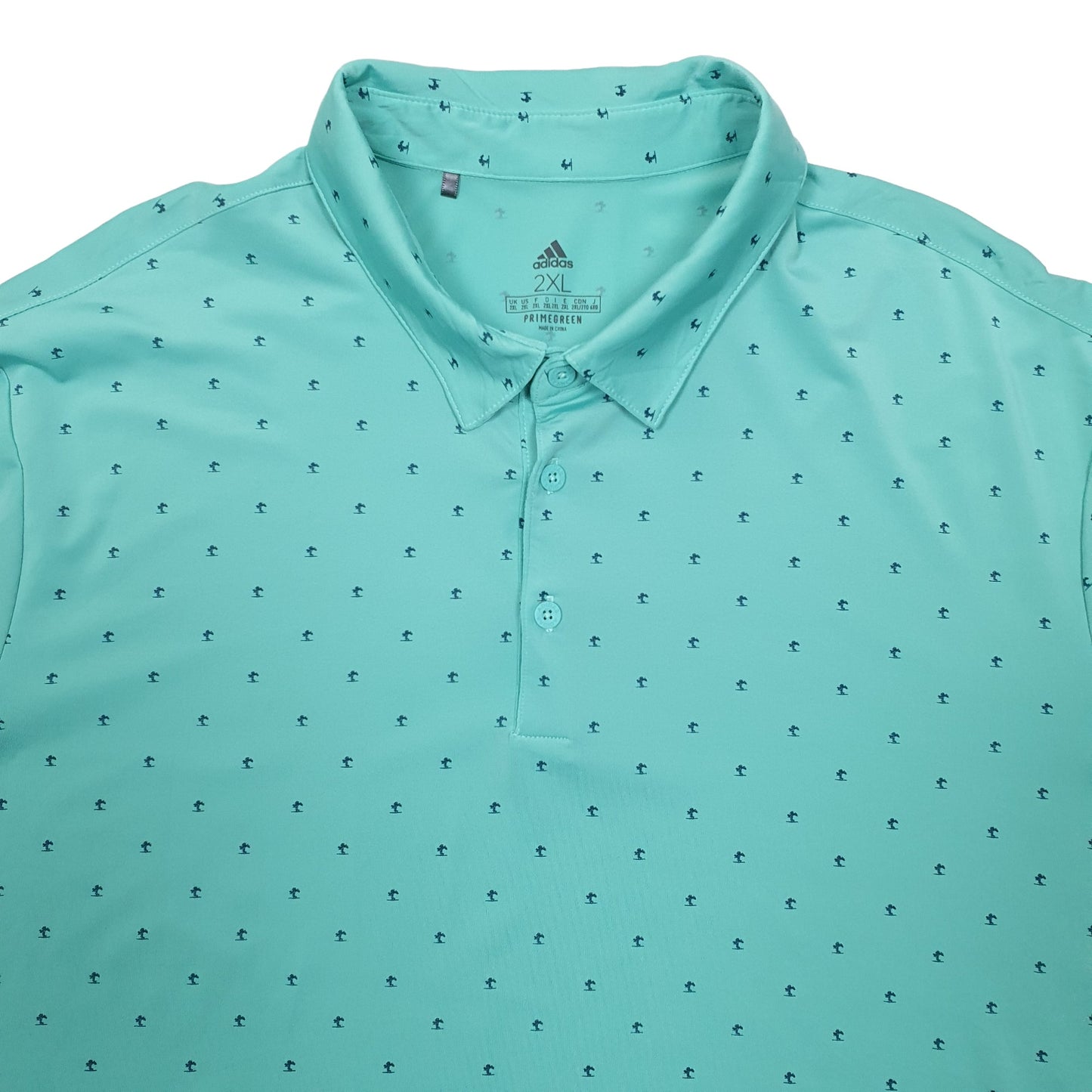 Adidas Golf Fire Ridge Short Sleeve Polyester Polo Shirt Green