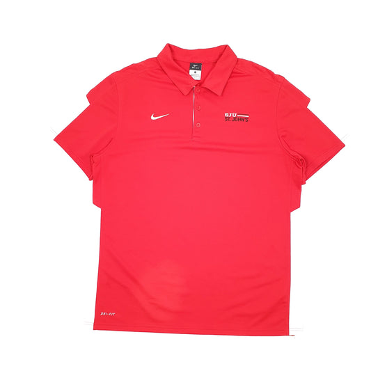 Nike Dri Fit USA St John's University Short Sleeve Polo Shirt Red