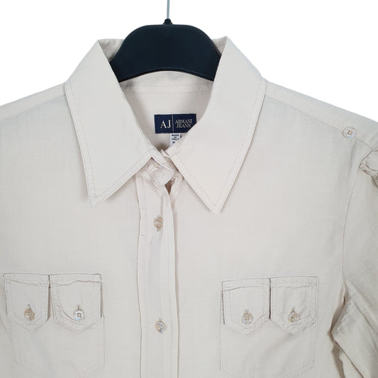 Armani Long Sleeve Regular Fit Shirt Beige