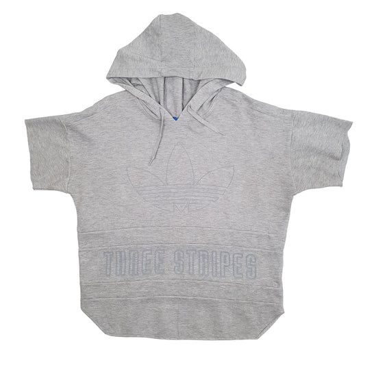Mens Grey Adidas Spellout Hoodie Jumper