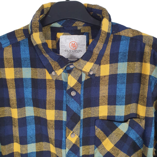 Cloudveil Long Sleeve Regular Fit Check Flannel Shirt Shacket Blue