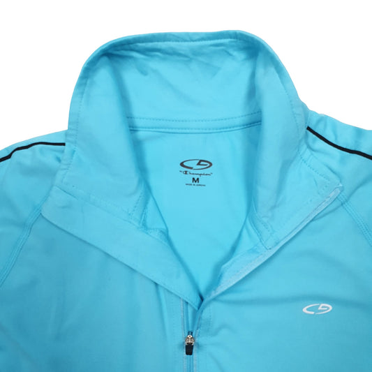 Womens Blue Champion DuoDry Active Running Sport Quarter Zip Jumper