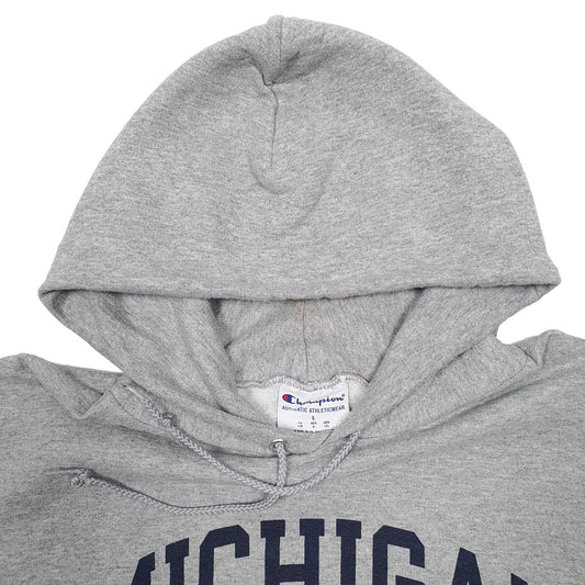 Mens Grey Champion USA College Michigan Hoodie Jumper