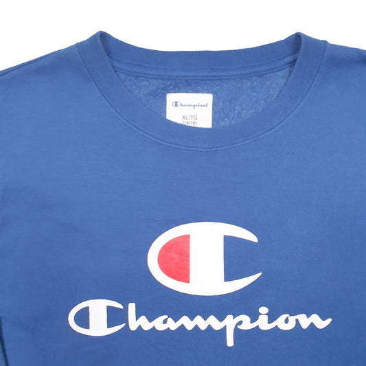 Womens Blue Champion Crewneck Jumper