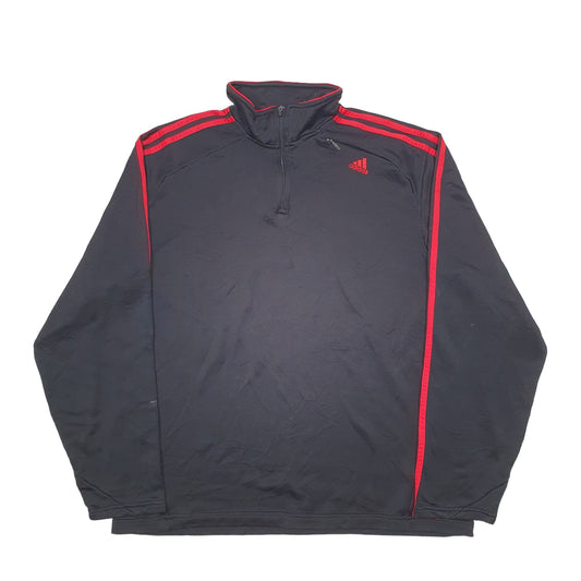 Mens Black Adidas Quarter Zip Jumper