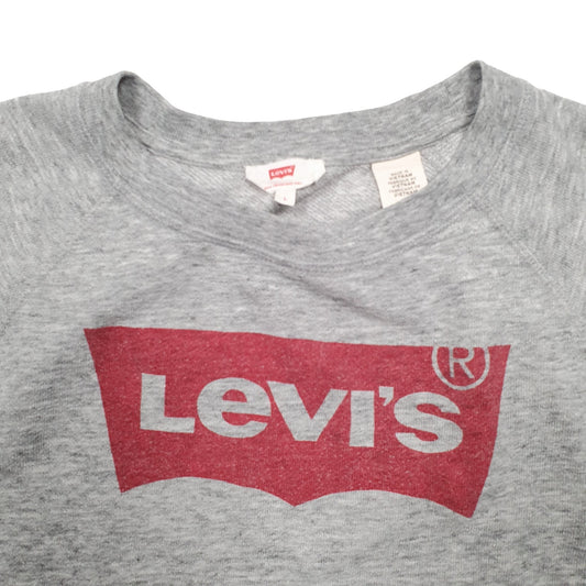 Womens Grey Levis Spellout Crewneck Jumper