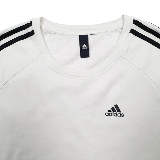 Mens White Adidas Crewneck Jumper