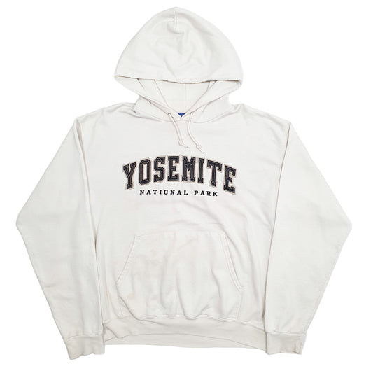 Mens Cream Champion USA College Yosemite National Park Hoodie Jumper