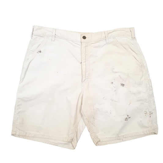 Mens Cream Carhartt Work Wear Carpenter Shorts