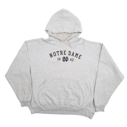 Mens Grey Champion USA College Notre Dame Hoodie Jumper
