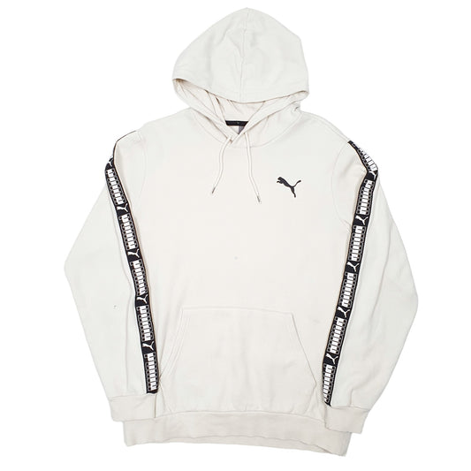 Mens Cream Puma Hoodie Jumper