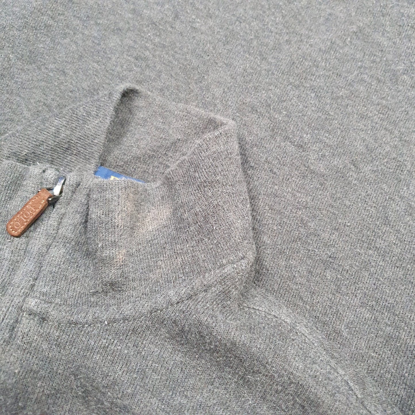 Polo Ralph Lauren Estate Rib Quarter Zip Grey