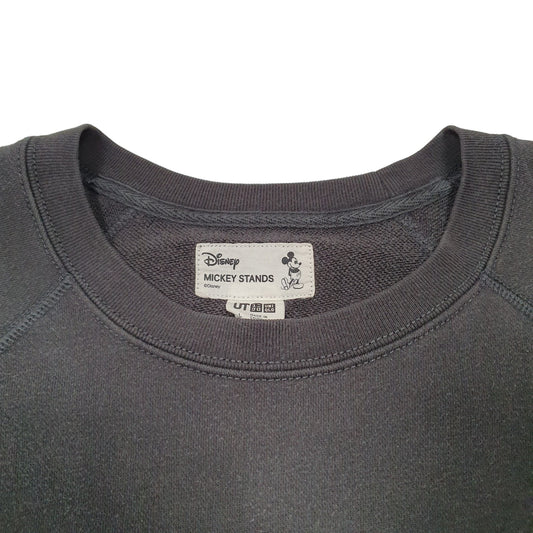 Mens Grey Disney Uniqlo Mickey Mouse Stands Crewneck Jumper