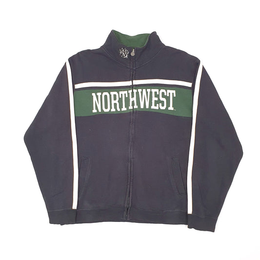 Mens Black Champion USA College Northwest Vintage 1990s Full Zip Jumper