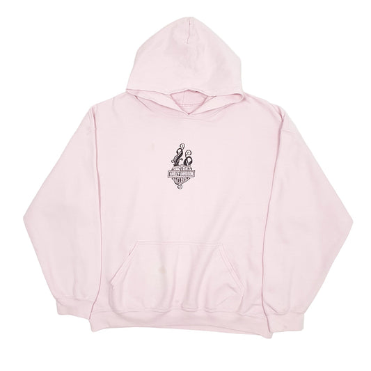 Mens Pink Harley Davidson Hoodie Jumper