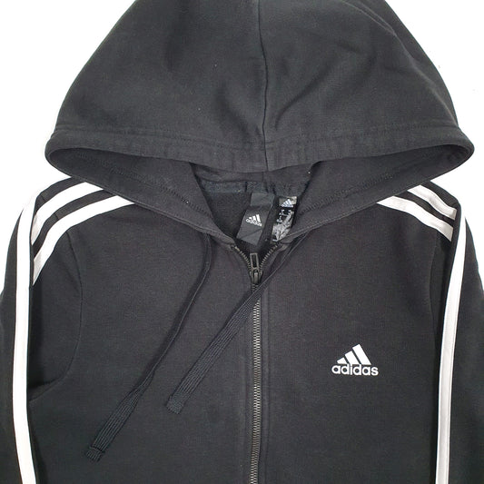 Womens Black Adidas Full Zip Jumper