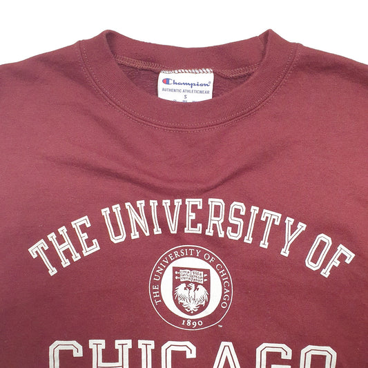 Mens Burgundy Champion University of Chicago USA College Crewneck Jumper