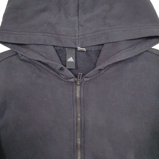 Mens Black Adidas Spellout Full Zip Jumper