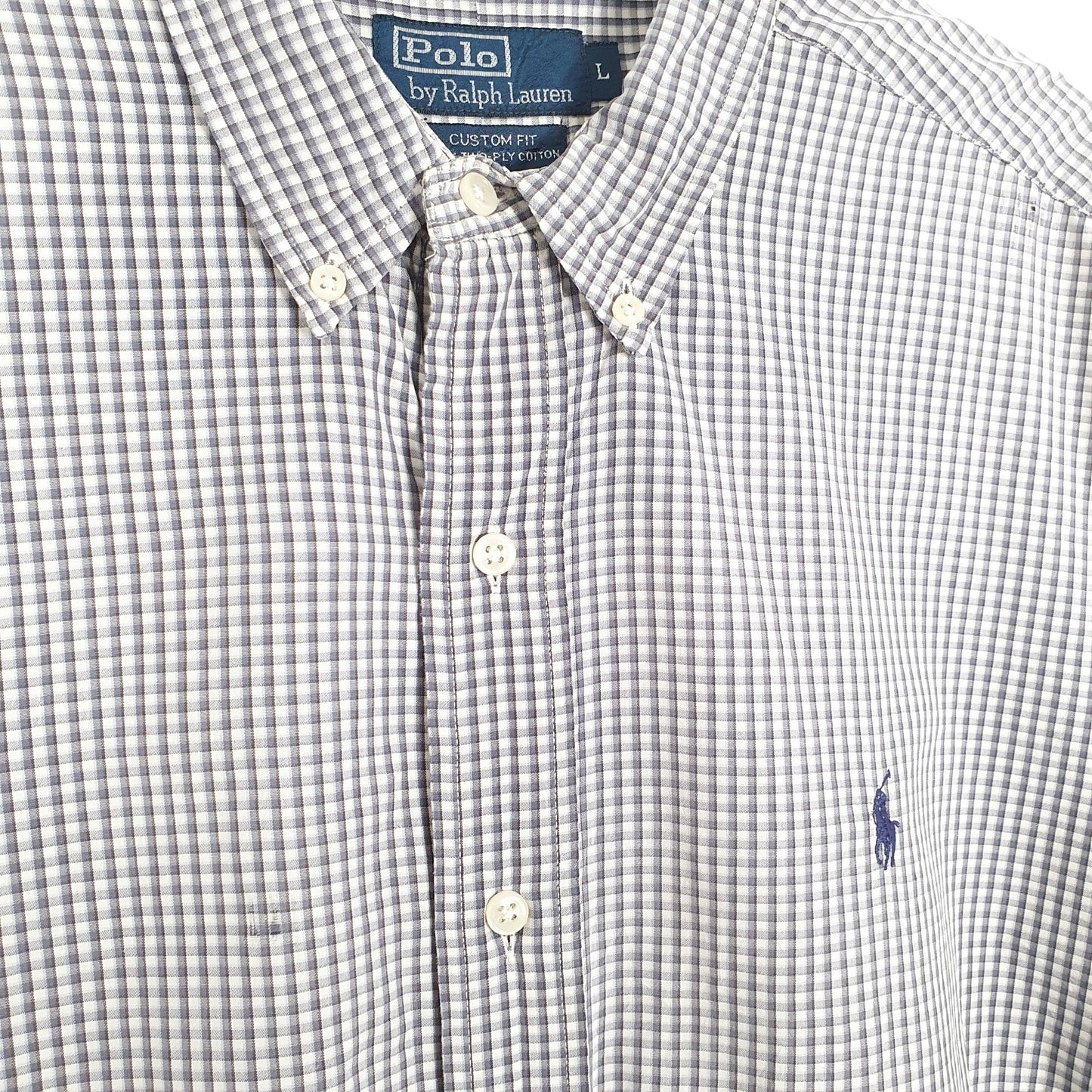 Ralph Lauren Short Sleeve Custom Fit Check Shirt Grey