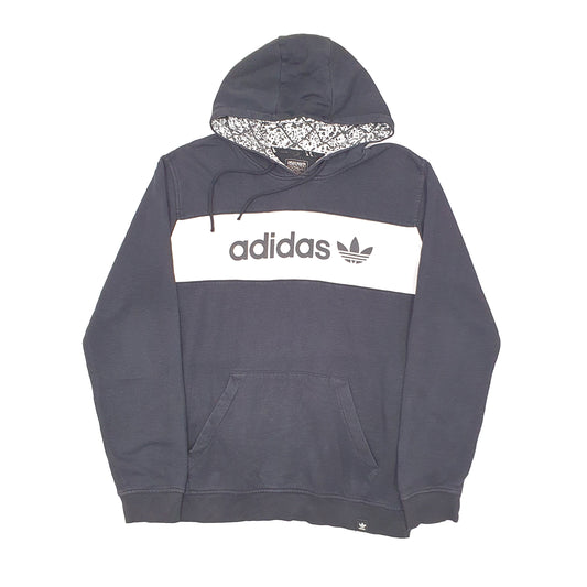 Mens Black Adidas Spellout Hoodie Jumper