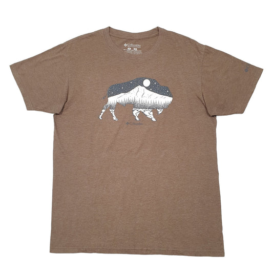 Mens Brown Columbia Sportswear Buffalo Mountain Short Sleeve T Shirt